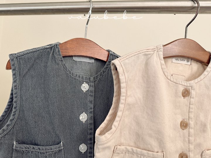Valu Bebe - Korean Baby Fashion - #onlinebabyboutique - Over Denim Vest - 8