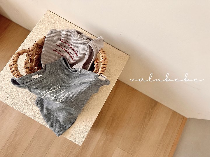 Valu Bebe - Korean Baby Fashion - #onlinebabyshop - Mitz Waffle Sleeveless Tee - 12