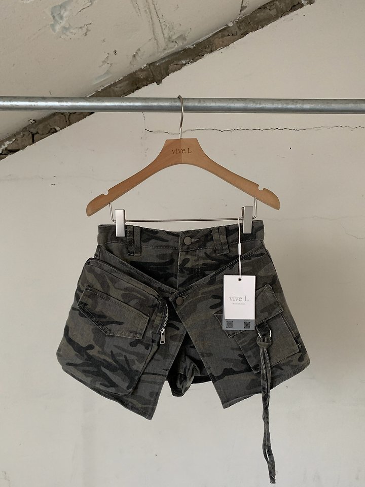 Vive L - Korean Women Fashion - #momslook - Camo Wrap Denim Pants