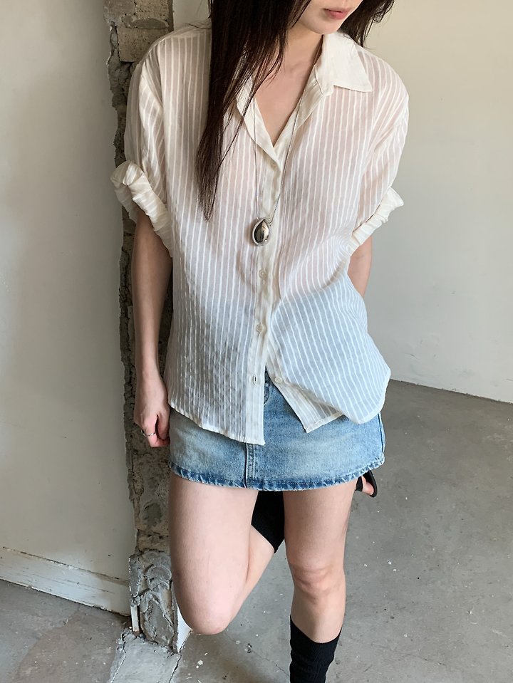 Vive L - Korean Women Fashion - #momslook - Rolled Sleeve Shirt - 9