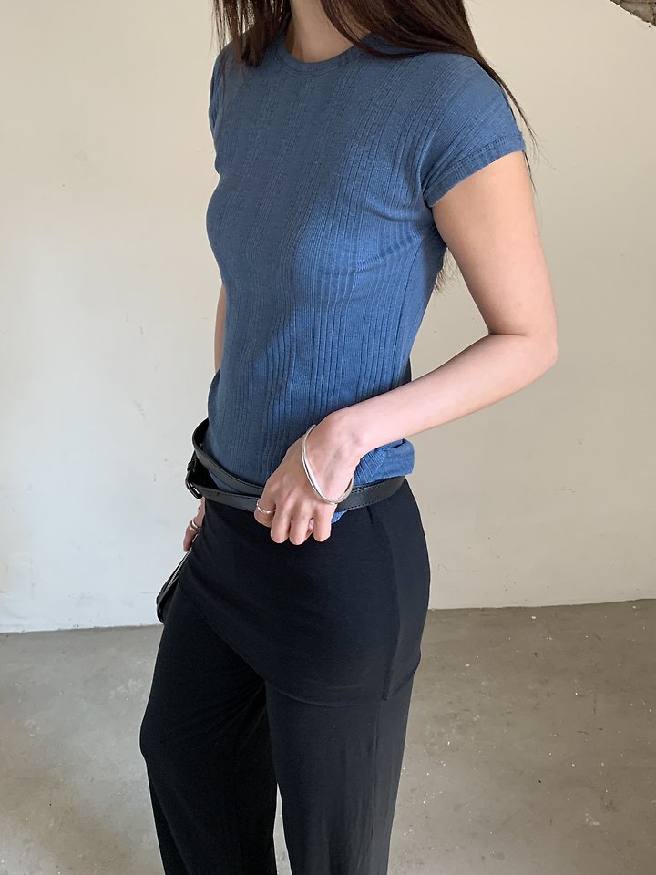 Vive L - Korean Women Fashion - #momslook - Dyed Ribbed Tee - 8