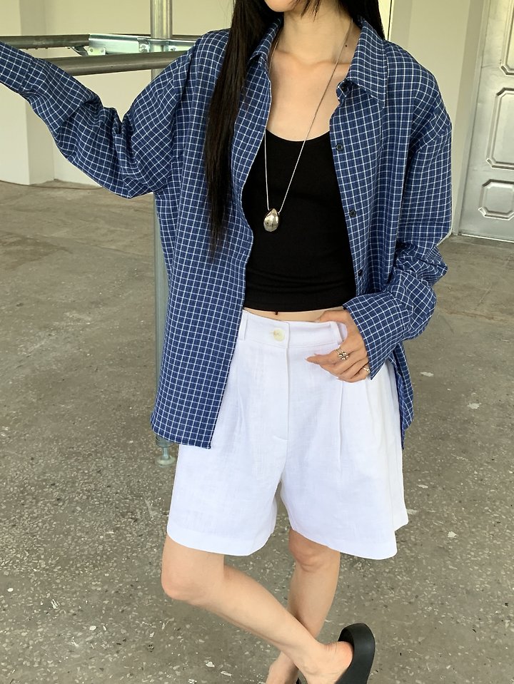 Vive L - Korean Women Fashion - #momslook - Salty Check Shirt - 10