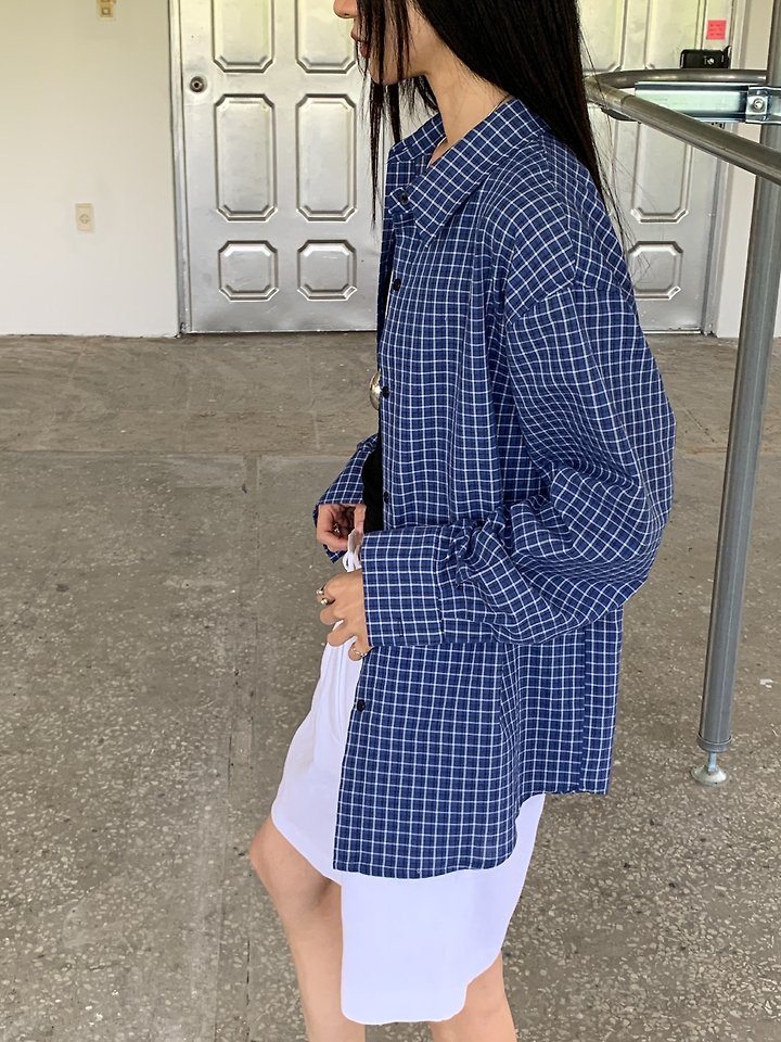 Vive L - Korean Women Fashion - #momslook - Salty Check Shirt - 8