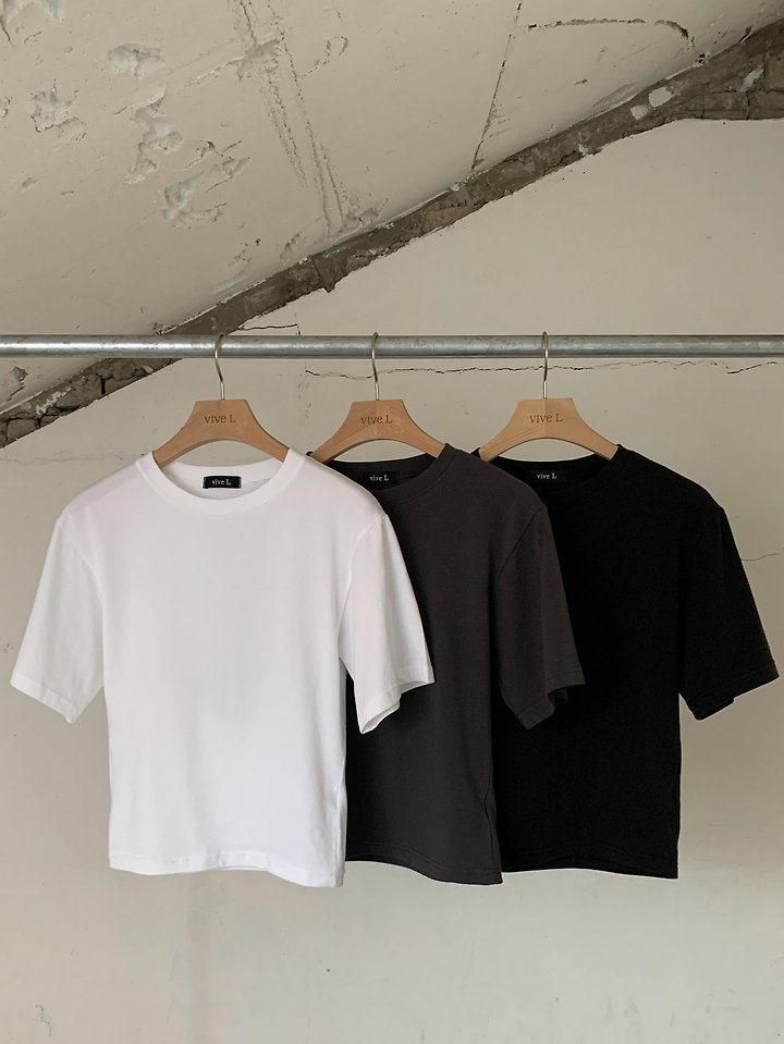 Vive L - Korean Women Fashion - #momslook - Slim Crop Tee - 5