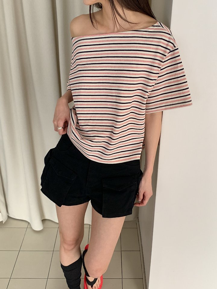 Vive L - Korean Women Fashion - #momslook - ST Off-Shoulder Tee - 2