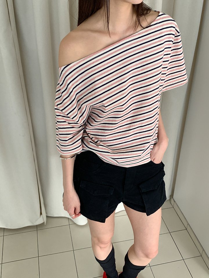 Vive L - Korean Women Fashion - #womensfashion - ST Off-Shoulder Tee - 4