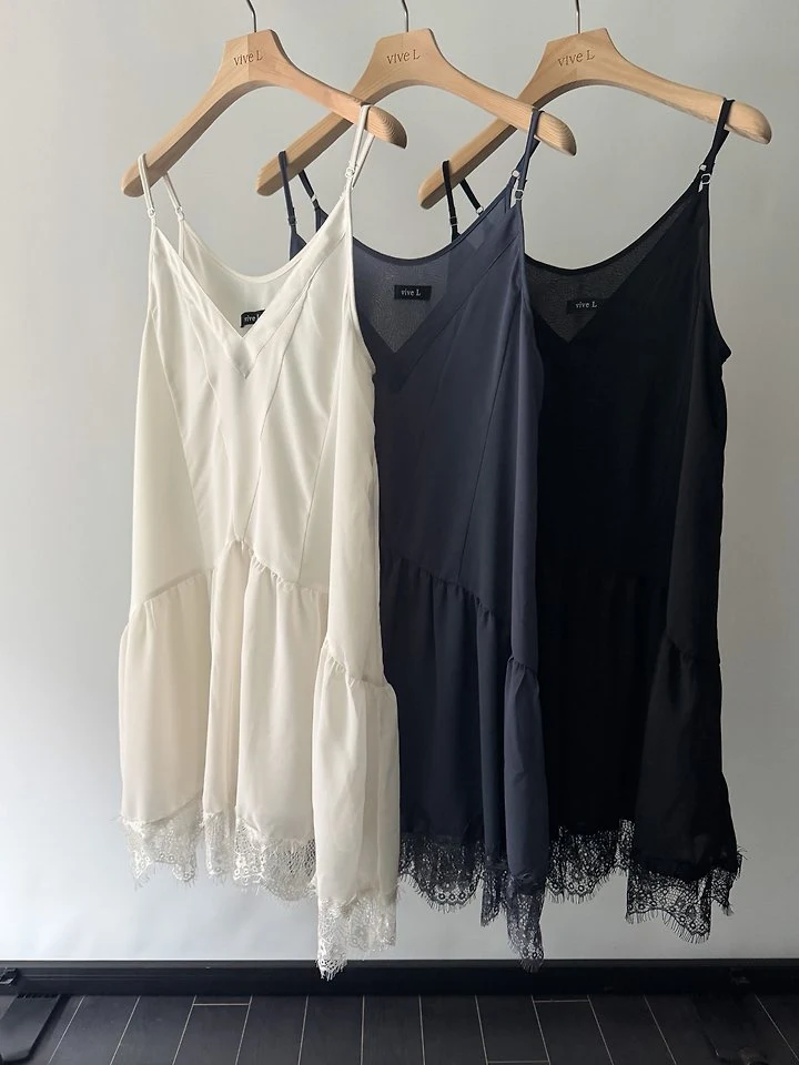 Vive L - Korean Women Fashion - #momslook - V Lace One-piece