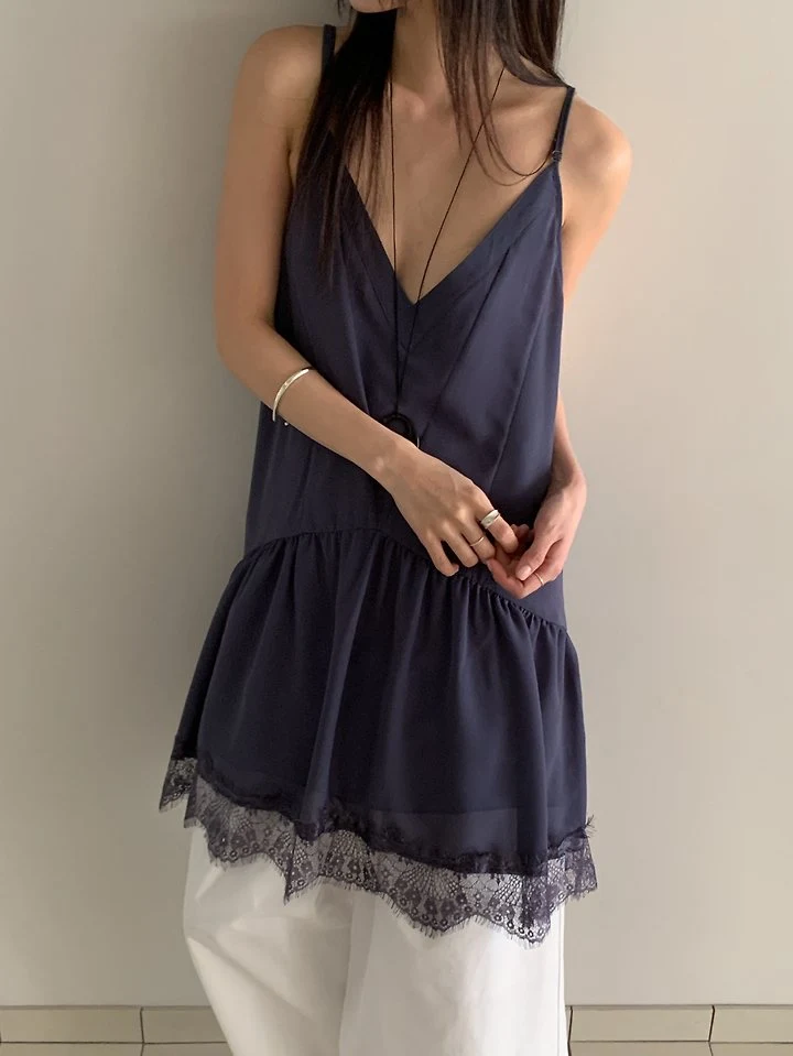 Vive L - Korean Women Fashion - #momslook - V Lace One-piece - 11