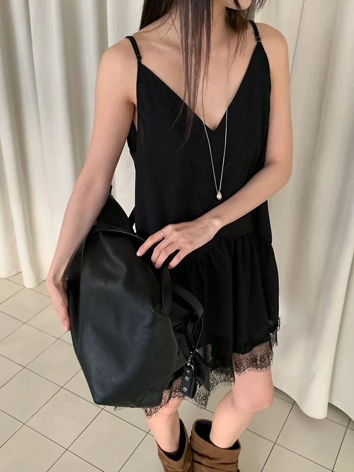Vive L - Korean Women Fashion - #momslook - V Lace One-piece - 9