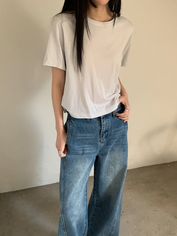 Vive L - Korean Women Fashion - #momslook - Perma Crop Tee - 2