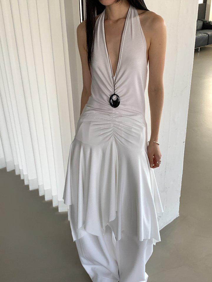 Vive L - Korean Women Fashion - #momslook - Halter Shirring One-piece - 3
