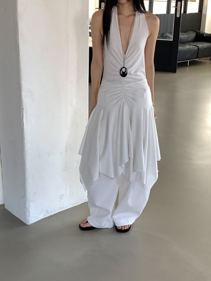 Vive L - Korean Women Fashion - #momslook - Halter Shirring One-piece - 5