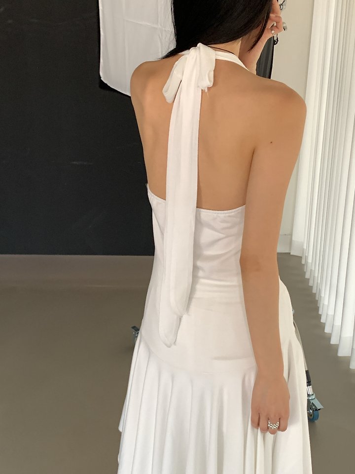 Vive L - Korean Women Fashion - #momslook - Halter Shirring One-piece - 8