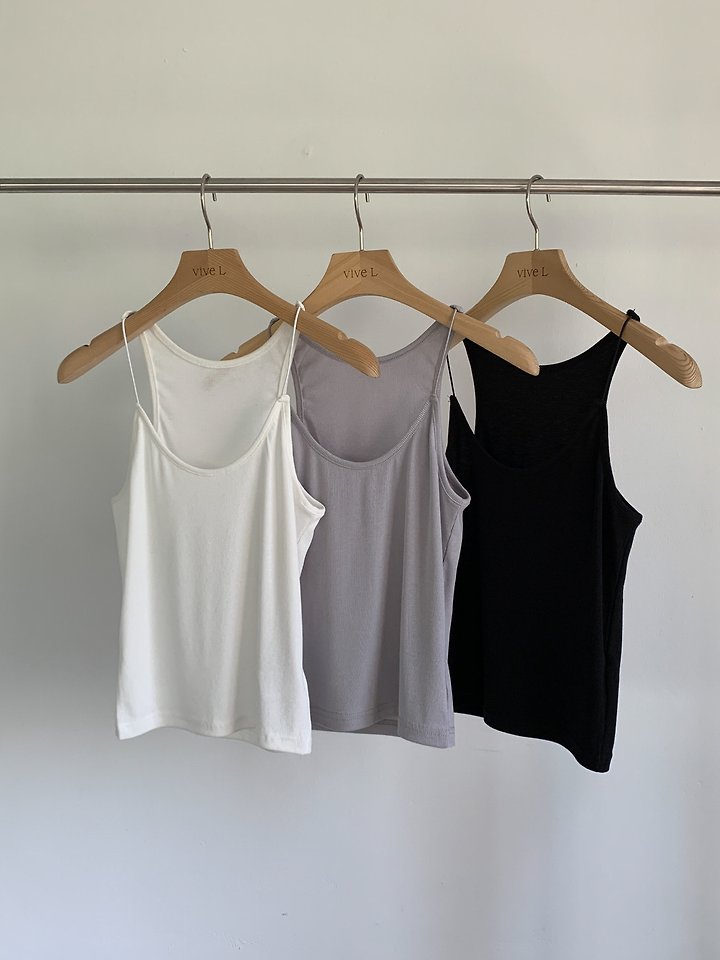 Vive L - Korean Women Fashion - #pursuepretty - Waffle Strap Sleeveless Top