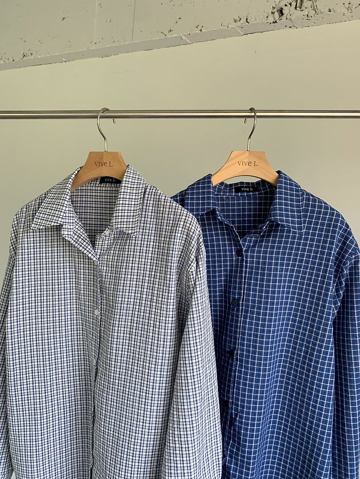 Vive L - Korean Women Fashion - #romanticstyle - Salty Check Shirt - 2