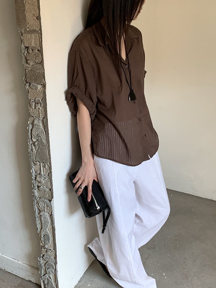Vive L - Korean Women Fashion - #shopsmall - Rolled Sleeve Shirt - 6