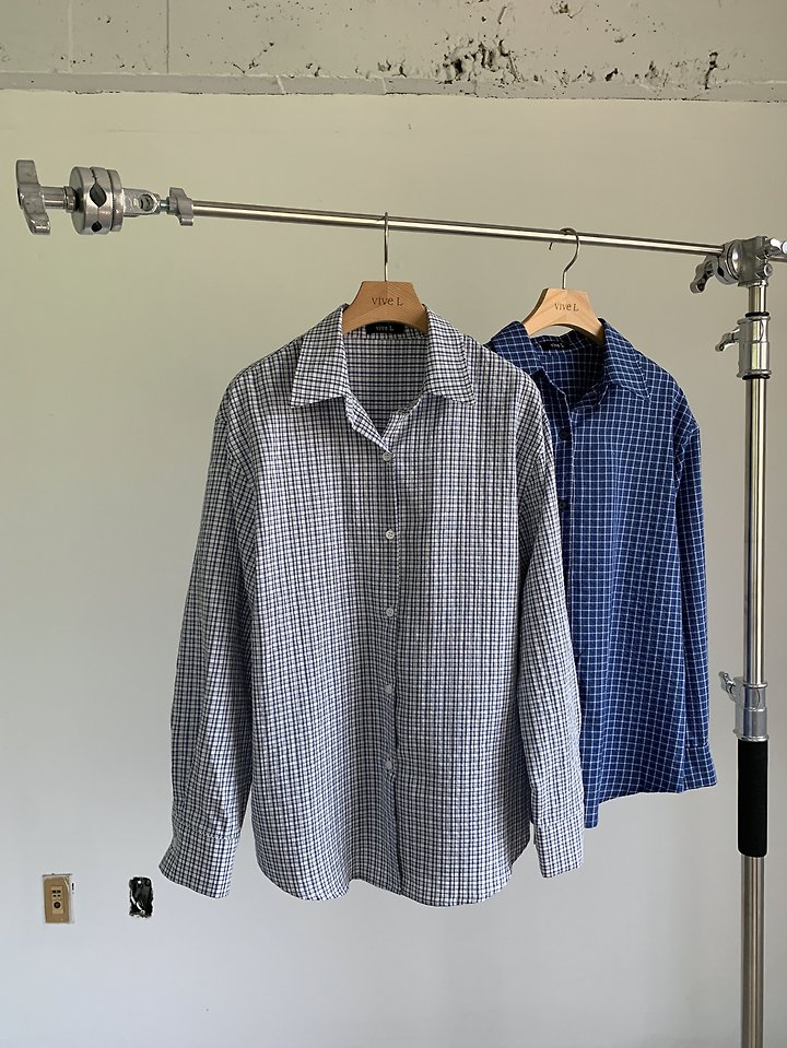 Vive L - Korean Women Fashion - #shopsmall - Salty Check Shirt - 3