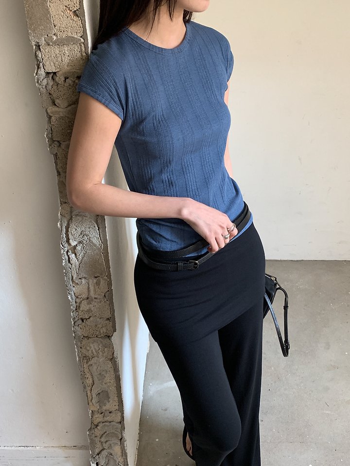 Vive L - Korean Women Fashion - #thatsdarling - Dyed Ribbed Tee - 6