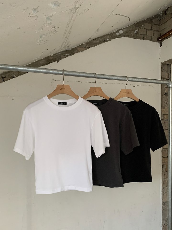 Vive L - Korean Women Fashion - #thatsdarling - Slim Crop Tee