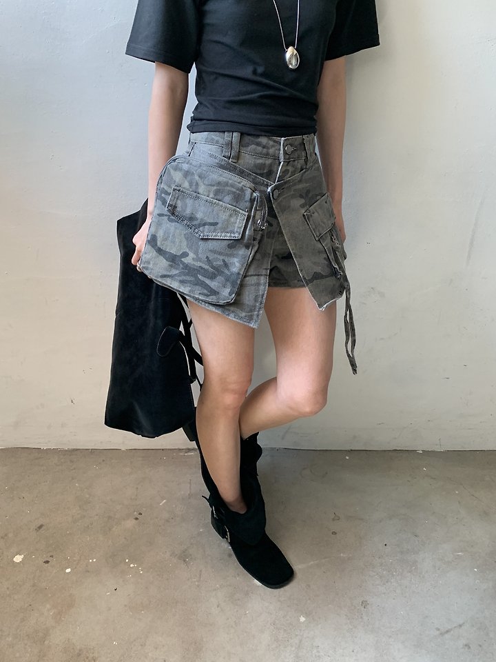 Vive L - Korean Women Fashion - #thelittlethings - Camo Wrap Denim Pants - 10