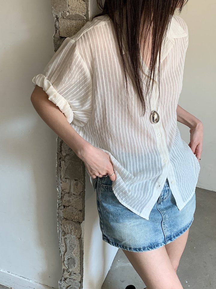 Vive L - Korean Women Fashion - #womensfashion - Rolled Sleeve Shirt - 10
