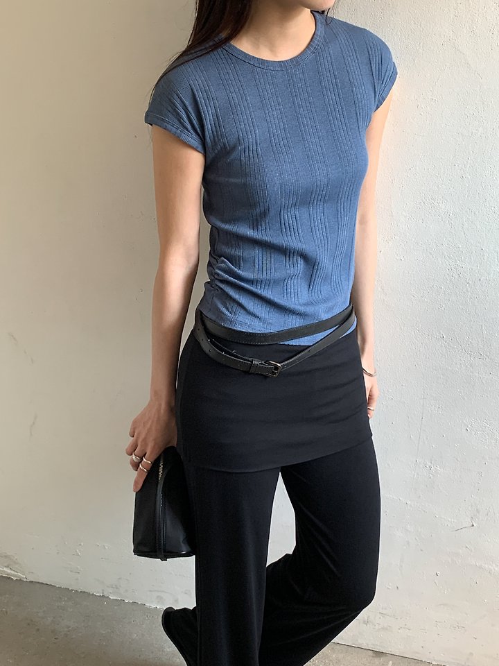 Vive L - Korean Women Fashion - #womensfashion - Dyed Ribbed Tee - 9