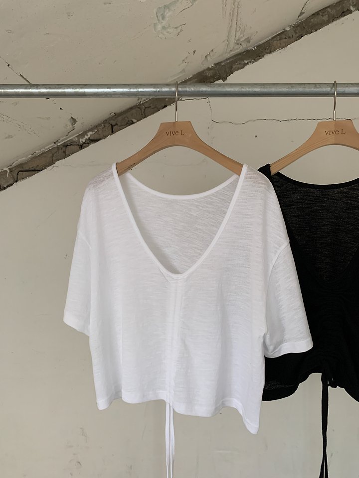 Vive L - Korean Women Fashion - #womensfashion - Back Tunnel Tee - 5