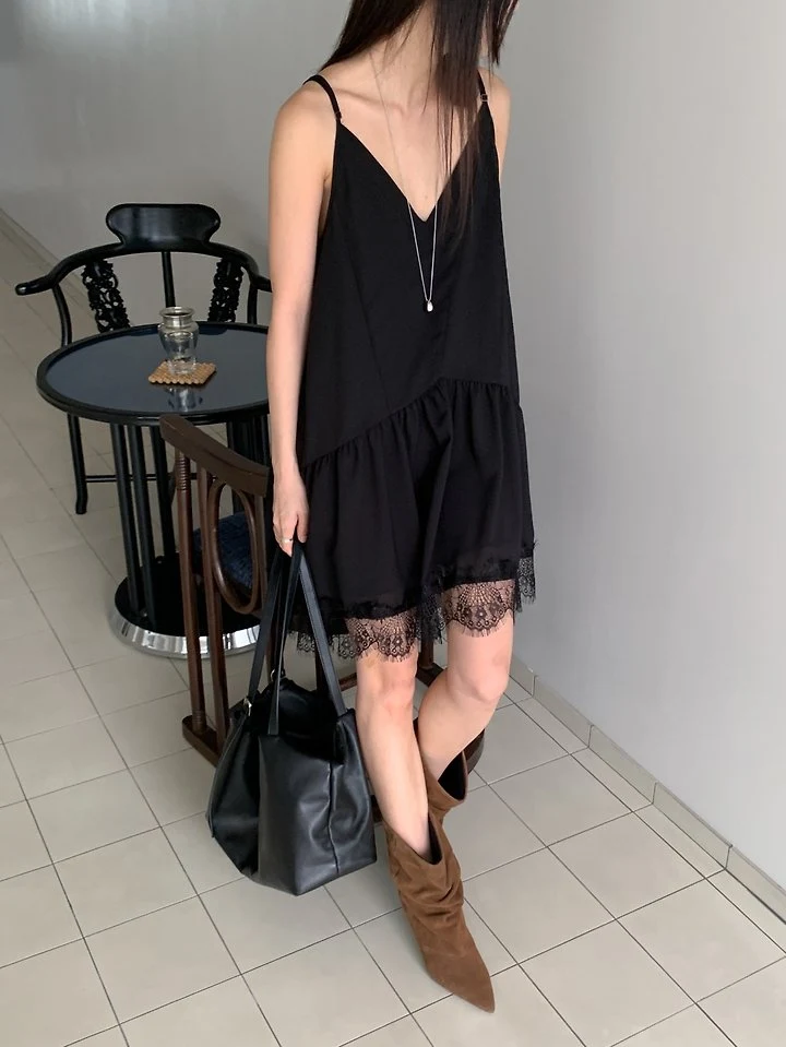 Vive L - Korean Women Fashion - #womensfashion - V Lace One-piece - 6