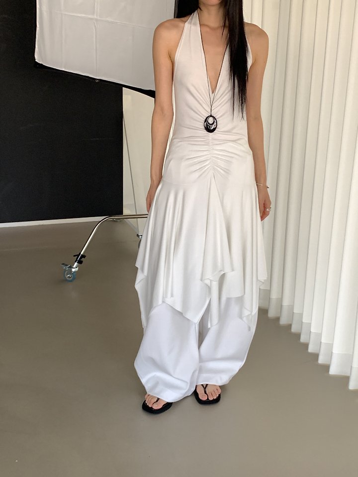 Vive L - Korean Women Fashion - #womensfashion - Halter Shirring One-piece - 10