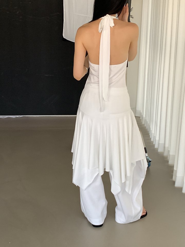 Vive L - Korean Women Fashion - #womensfashion - Halter Shirring One-piece - 6