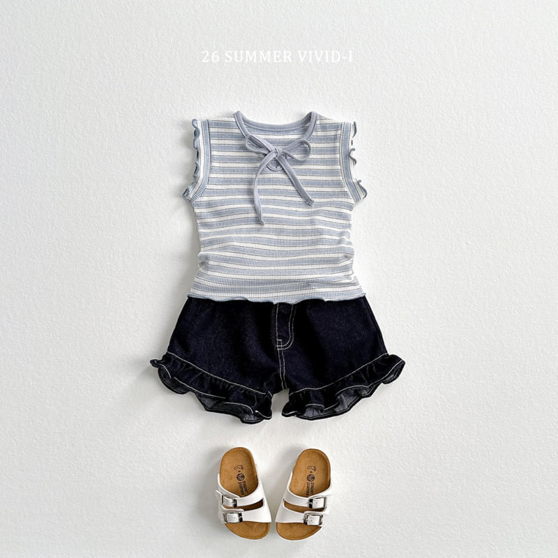 Vivid I - Korean Children Fashion - #Kfashion4kids - Frill Non-Fade Denim Shorts - 10