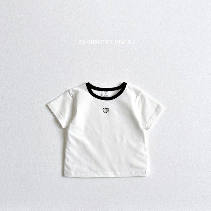 Vivid I - Korean Children Fashion - #Kfashion4kids - Heart Punching Short Sleeve Tee - 3