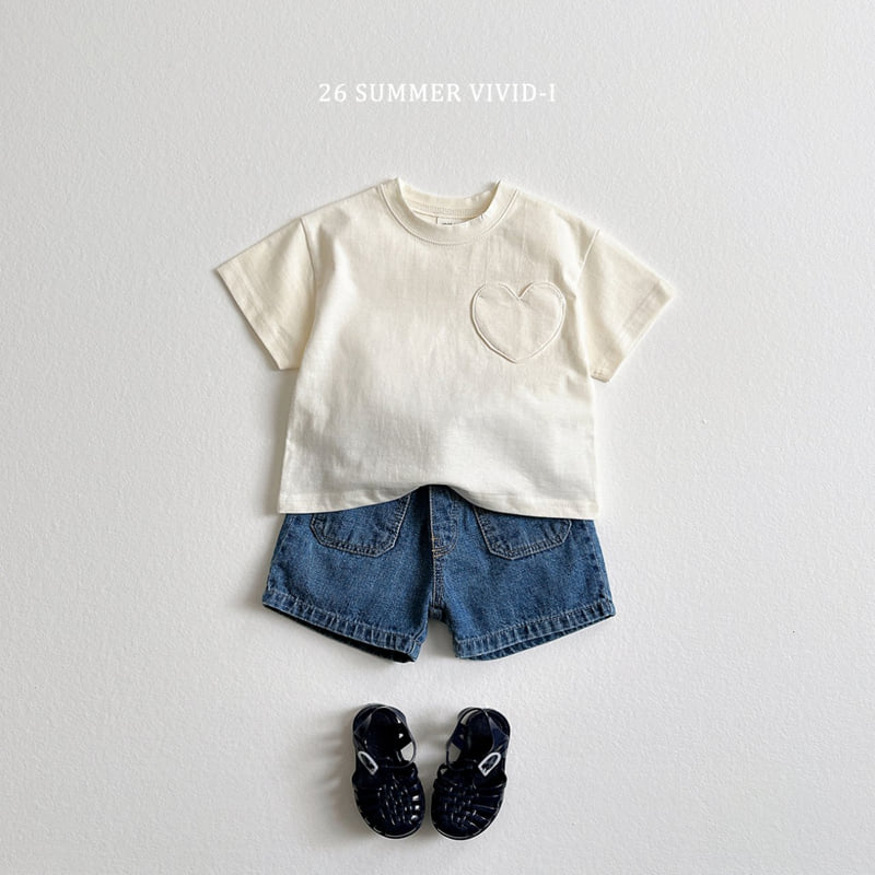 Vivid I - Korean Children Fashion - #Kfashion4kids - Heart Pocket Short Sleeve Tee - 8