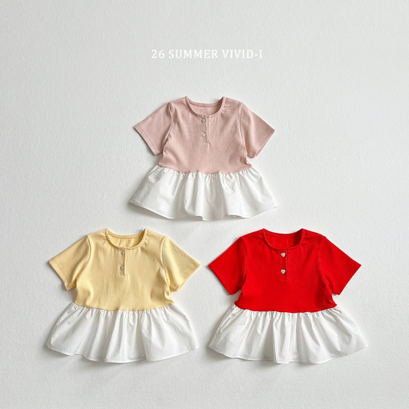 Vivid I - Korean Children Fashion - #Kfashion4kids - Mini Ribbed One-piece Tee