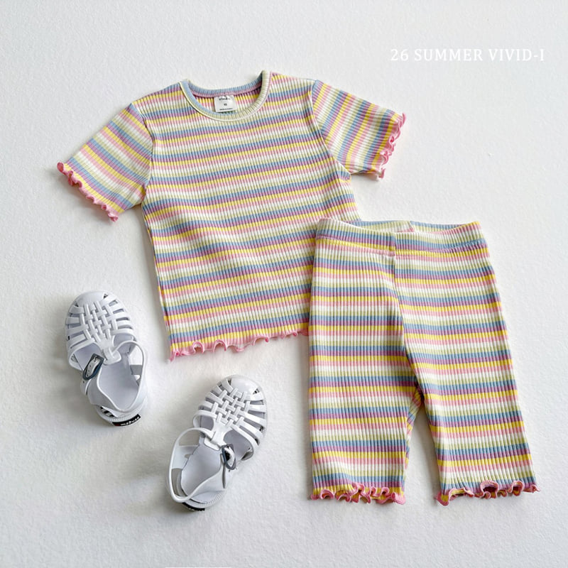 Vivid I - Korean Children Fashion - #Kfashion4kids - Rainbow Ribbed Leggings - 11