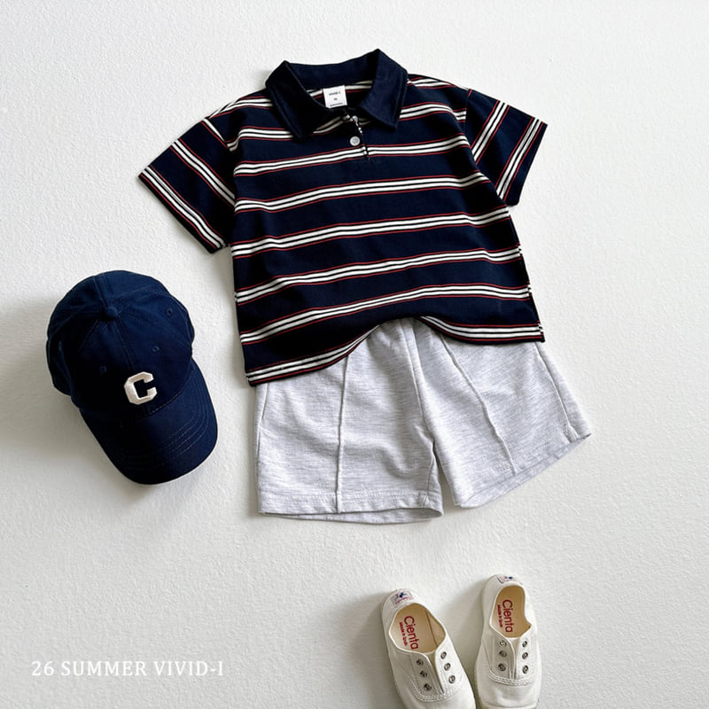 Vivid I - Korean Children Fashion - #Kfashion4kids - Multi Collar Striped Short Sleeve - 10