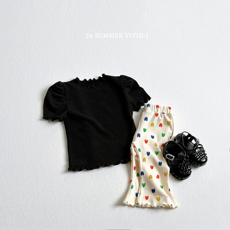 Vivid I - Korean Children Fashion - #Kfashion4kids - Shirring Puff Frill Tee - 12