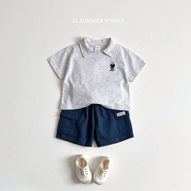 Vivid I - Korean Children Fashion - #childofig - Collar Bear Embroidery Set - 9