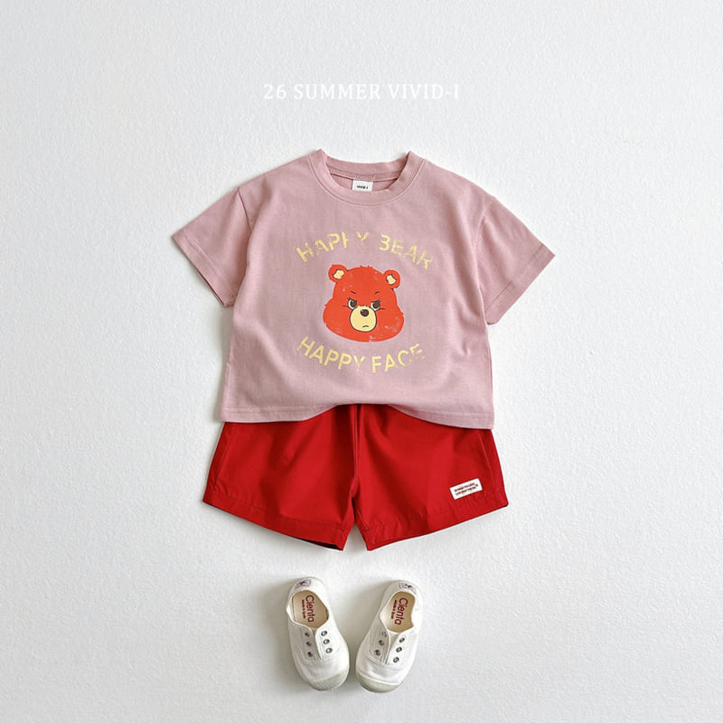 Vivid I - Korean Children Fashion - #childofig - Happy Bear Short Sleeve Tee - 6