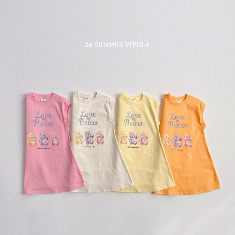 Vivid I - Korean Children Fashion - #childofig - Painted Bear Long One-piece