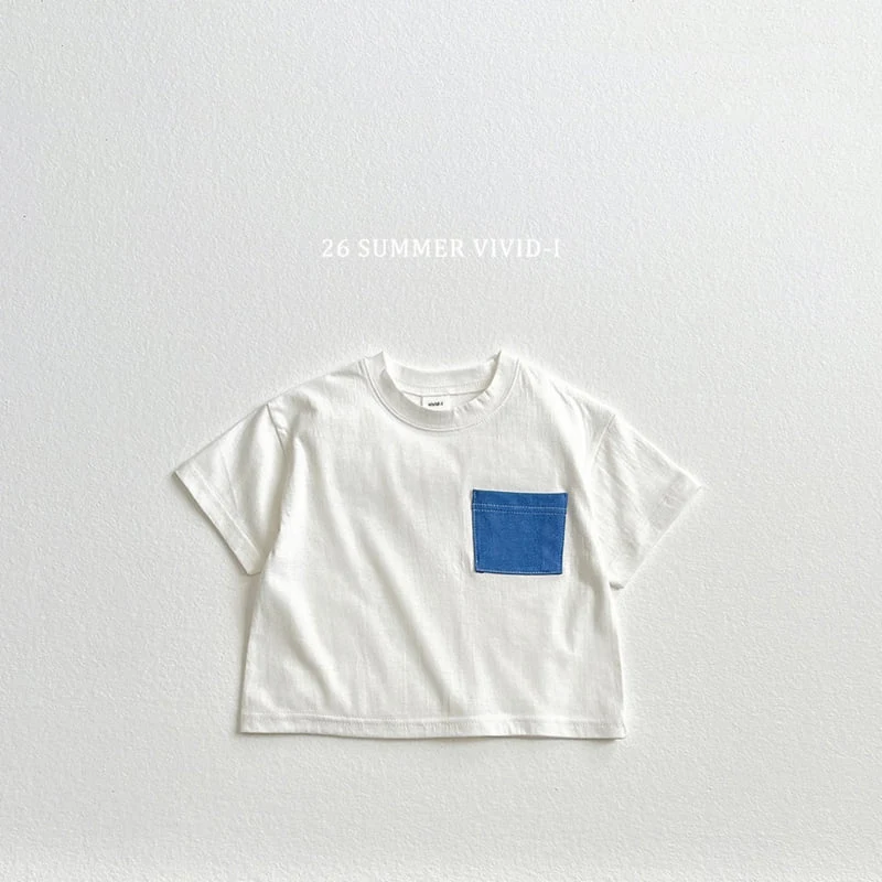 Vivid I - Korean Children Fashion - #prettylittlegirls - Pocket Denim Short Sleeve Tee - 4