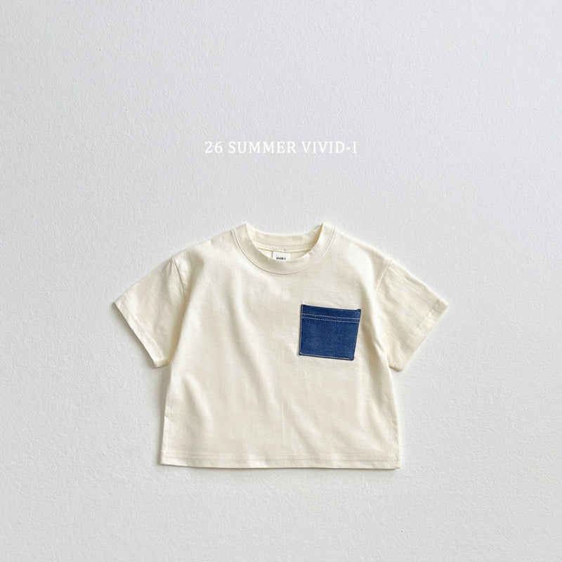 Vivid I - Korean Children Fashion - #childofig - Pocket Denim Short Sleeve Tee - 5