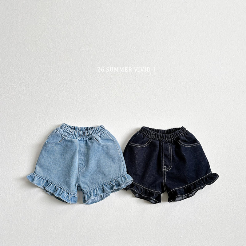 Vivid I - Korean Children Fashion - #childofig - Frill Non-Fade Denim Shorts
