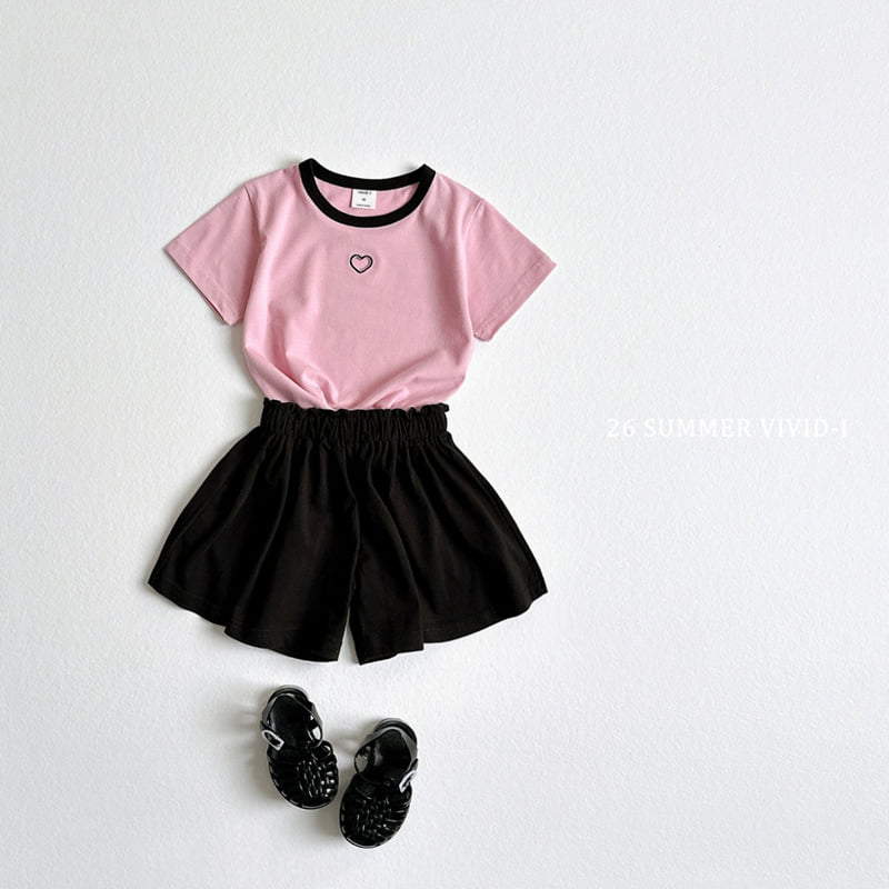Vivid I - Korean Children Fashion - #childofig - Heart Punching Short Sleeve Tee - 11