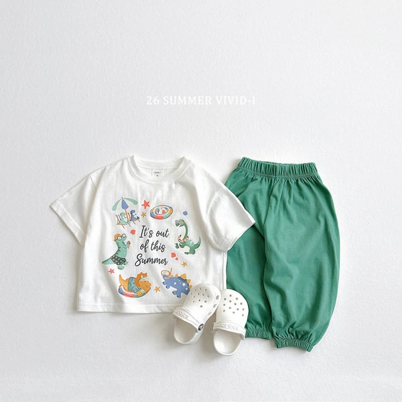Vivid I - Korean Children Fashion - #childofig - Vacation Dinosaur Short Sleeve Tee - 7