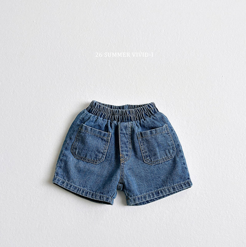 Vivid I - Korean Children Fashion - #childofig - Slub Pocket Denim Shorts - 5