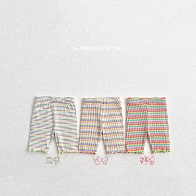 Vivid I - Korean Children Fashion - #childofig - Rainbow Ribbed Leggings - 3
