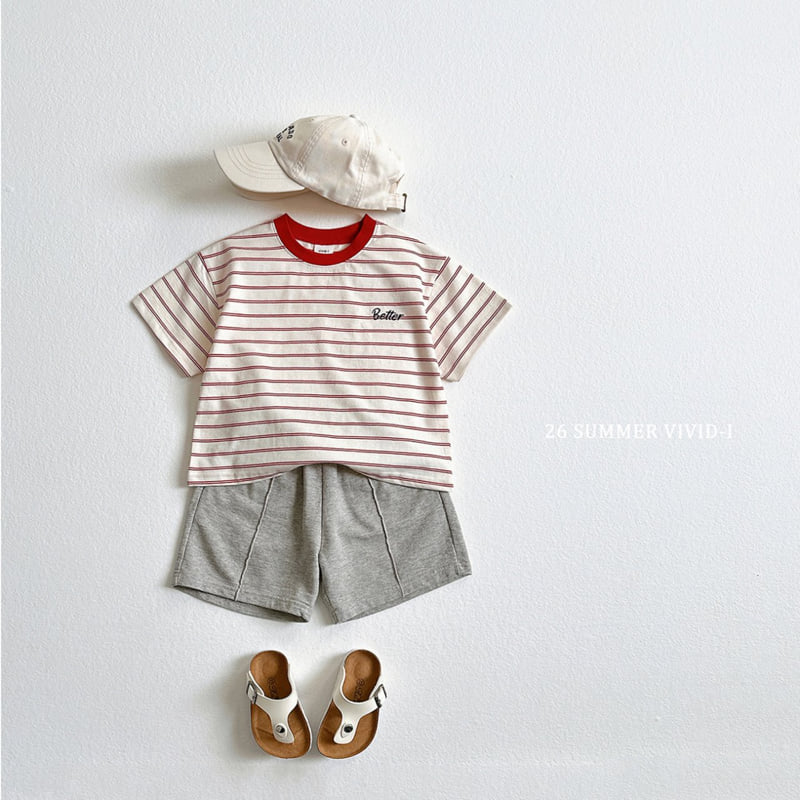 Vivid I - Korean Children Fashion - #childofig - Better Embroidery Striped Tee - 8