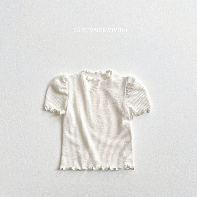 Vivid I - Korean Children Fashion - #stylishchildhood - Shirring Puff Frill Tee - 4