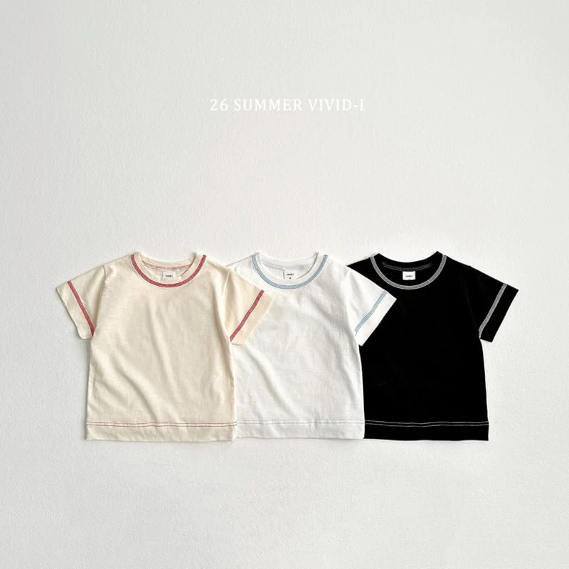 Vivid I - Korean Children Fashion - #childofig - Silket Rib Short Sleeve Tee - 3
